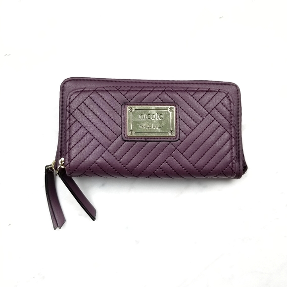 Nicole Miller Handbags - Nicole Plum Purple 2-Compartment Wallet